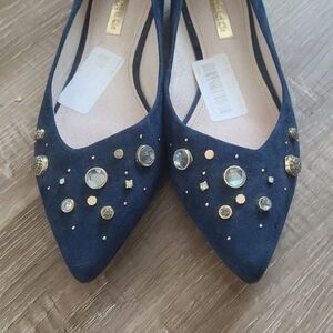 Louise et Cie 'Lo Alwick' Suede‎ Flats with Rhinestones & Studs